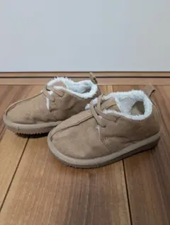 ブラウン スエード調 キッズシューズ