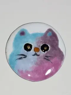 七宝焼 ブローチ 猫デザイン