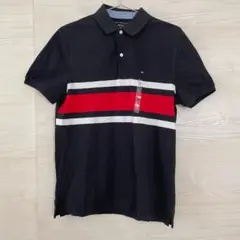 トミーヒルフィガー ポロシャツ 半袖 メンズ M 紺 ネイビー 綿 コットン