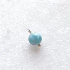 18KGP ラリマー7mm 天然石ペンダントトップ ネックレスチャーム