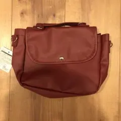 推し活バッグ ミニショルダー 2WAY ハンドバッグ ボルドー　ダイソー　痛バのサムネイル