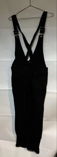 GU ブラック デニムサロペット M