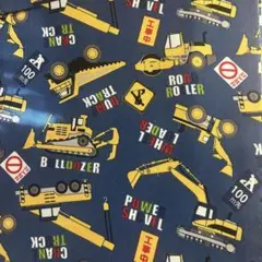 ⌘ 生地　はたらく車たち／ネイビー　オックス