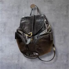 00s y2k クロコ型押し バックパック リュック 多収納 archive