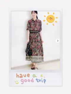 柄 ロングシャツワンピースのサムネイル