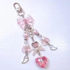 PK45 ビーズキーホルダー コレクトブック ピンク チャーム y2k