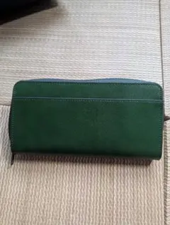 グリーンレザー長財布　本革