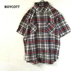 BOYCOTT 半袖シャツ チェック柄 メンズ 胸ポケットのサムネイル