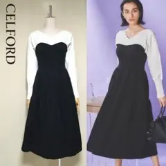 美品◇セルフォード 定価2.1万 ホールガーメントベア風ニットワンピース 34