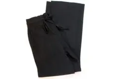 【新品】ウォッシャブルニットリブパンツ 黒 Lサイズ