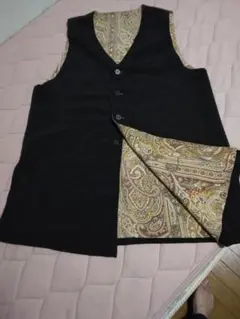 リバシブルベズリー柄ロングベスト＊＊＊