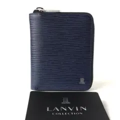 【新品】ランバンコレクション✨ラウンドファスナー 縦型 二つ折財布 ラウンド 紺のサムネイル