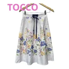 TOCCO フレアスカート　ホワイト　花柄のサムネイル
