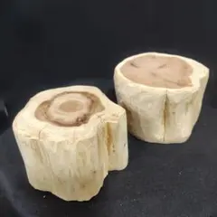 木香癒し 白木加工2セット　 イブキ 丸太 花台