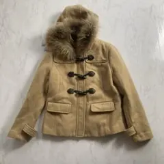 クリアインプレッション　リアルファー　ダッフルコート ウール ２　ベージュ