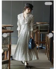 SNIDEL スナイデル ビッグカラークラシカルワンピース ロング アイボリー