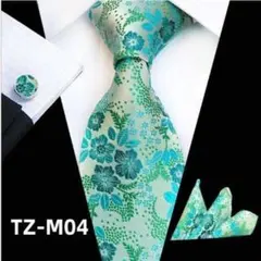 ネクタイ　チーフ　カフス　3点セット 花柄　結婚式　発表会　イベント　パーティー