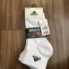 新品adidas ソックス靴下 3足セット 24-26cm 白ホワイト まとめのサムネイル