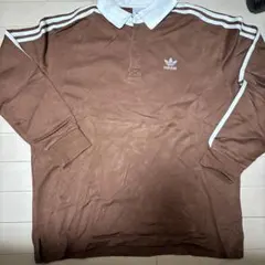 adidas ブラウン ポロシャツ 長袖　L