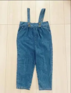 デニムブルー サスペンダー付きオーバーオール