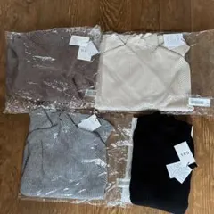 GRLハイネックリブニット・ハイネックメロウフリルリブトップス計4点セット