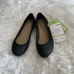 crocs ブラック フラットシューズ 22cm 定価4900円新品未使用タグ付