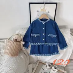 キッズ テニムセットアップ　可愛い女の子服　韓国　春秋物　120