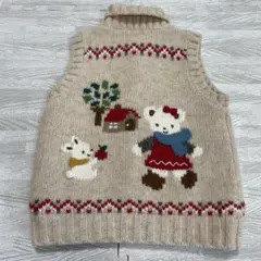 美品】ファミリア familiar カウチン ベスト ニット 110 - メルカリ