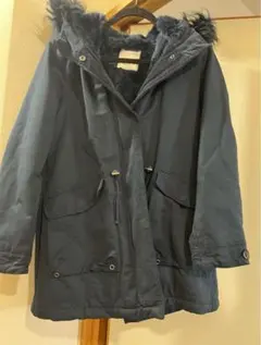 ZARA ファーコート 13/14サイズ ネイビー