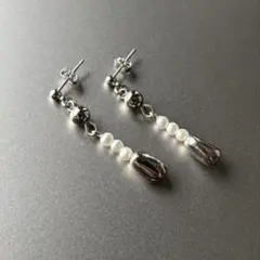 パール いびつ シルバー スタッズ ピアス