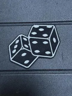 サイコロ白黒ワッペン アップリケ