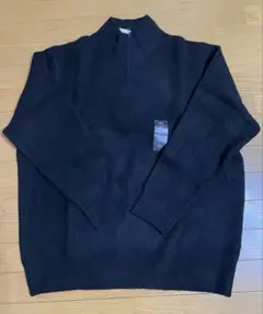 タグ付き未使用品 スフレヤーンハーフジップセーター ブラック 3XL