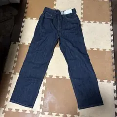 【新品タグ付】GU ハイウエスト ストレートジーンズ L ネイビー