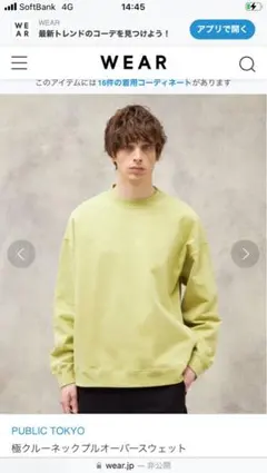 極クルーネックプルオーバースウェット