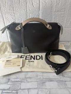 u43【極美品】保存袋付 フェンディ バイザウェイ ラージ グレー 2way 