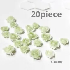 【109】ネイルパーツ　薔薇／グリーン系　（同封値引き50円）