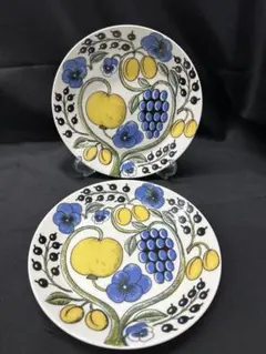 アラビア パラティッシ 旧ロゴ 王冠 オーバル プレート25cm イエロー 2
