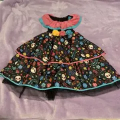 Zara 女の子　スカルと花柄のワンピース　8-10歳