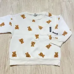 くま柄トレーナー 90 裏起毛