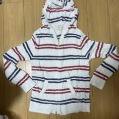 ジェラートピケ　ふわもこパーカー　ジェラピケ　ボーダー