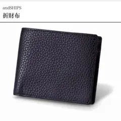 未使用　and SHIPS メンズ　ツートンカラー　本革財布　二つ折り財布のサムネイル