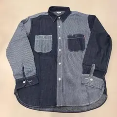 EDWIN ストライプデニムシャツ L