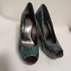 NINE WEST パイソン柄 ウェッジソール パンプスのサムネイル