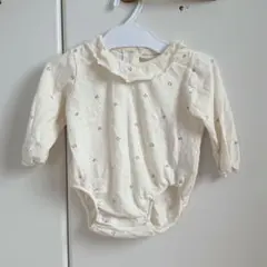 H&M チェリー柄 ブラウス ロンパース 70 ベビー 女の子 長袖 ナチュラル