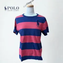 Polo Ralph Lauren 赤青ストライプ TシャツL/G 14.16