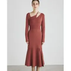 アシンメトリーフロントマーメイドニットワンピース リエンダ rienda