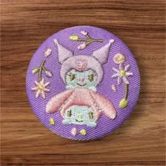 サンリオ マイメロディ＆クロミ 刺繍缶バッジ1