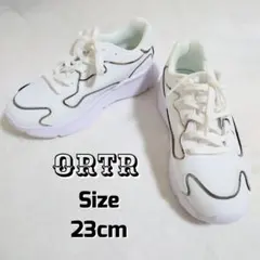 新品 ORTR メタリックライン 厚底 スニーカー ホワイト 白 レザー 23のサムネイル