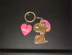 ユニバ　スヌーピー　ベル　キーホルダー　チャーム　ラメ　キラキラ　ピンク
