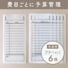 シンプルな家計管理シート [フリータイプ/半透明] 6枚